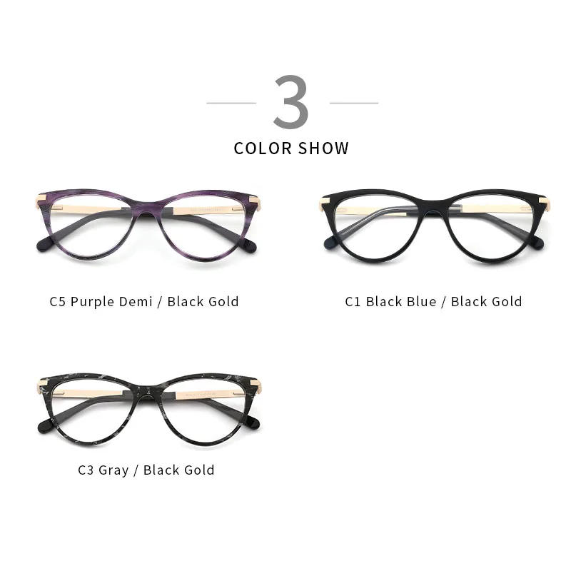 Acetate Glasses Frames Retro Optical Frame Women Cat Eye Prescription Eyeglasses Sexy Myopia Glasses Small Face Suitable Frame