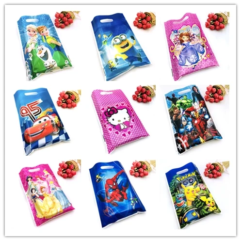 

10pcs/set Anna And Elsa Princess Avengers Mickey Minnie Spiderman Loot Bag Party Supplies