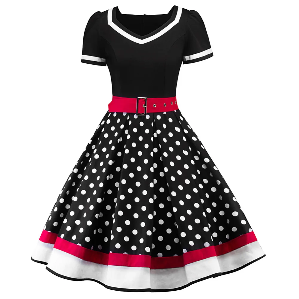 1950s polka dot swing dress