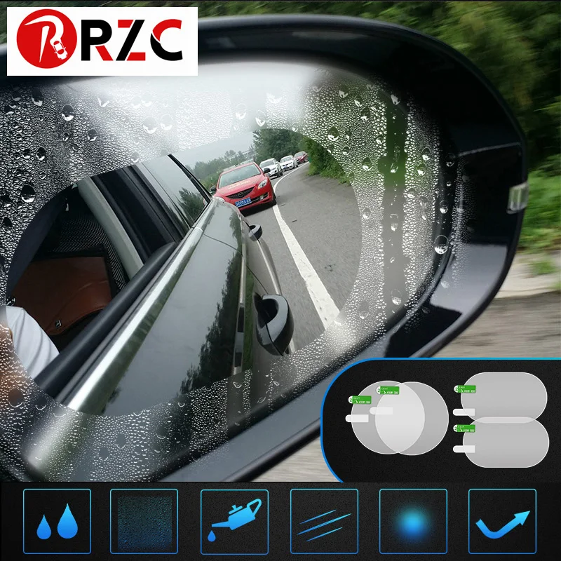 2pcs Car Rain Shield Rainproof Car Mirror Window Clear Film Rearview