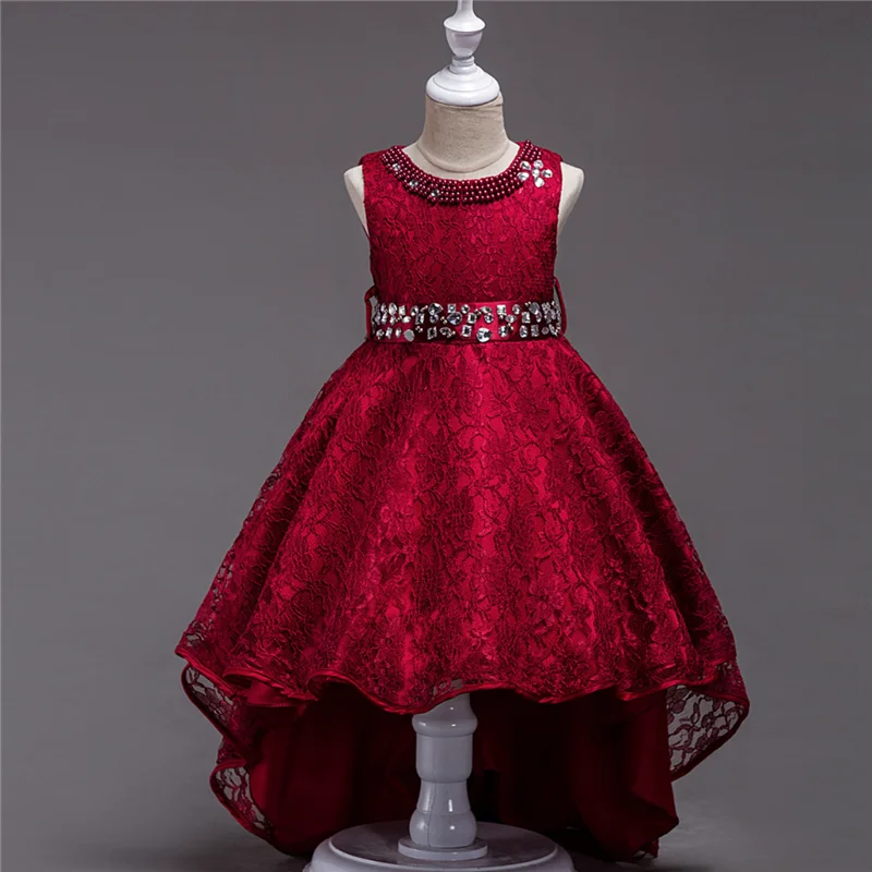 

Girls Dress Children Girls Clothes 2018 Autumn Lace Floral Crystal Ball Gown Princess Dress Toddler Formal Evening Party Dresses