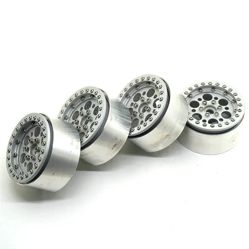 

2.2" Silver Alloy Beadlock Wheel Rims 1:10 Crawler Wheels Hubs For RC SCX10 Wraith 90018 90022 90027 90046 90047 CC01 TRX4 TF2