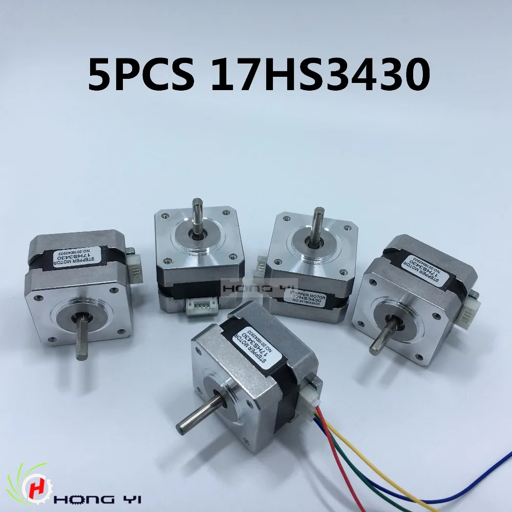 

3D Printer -- Nema17 for 12VDC, 2800g.cm, 34mm length, 4-Lead, 5PCS 17HS3430 Stepper Motor