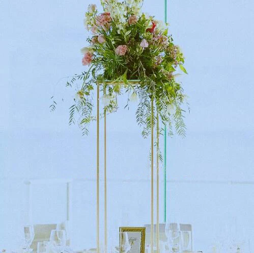 Золотая металлическая Свадебная стойка прохода дорога поводки подставка для цветов Свадебная отделка