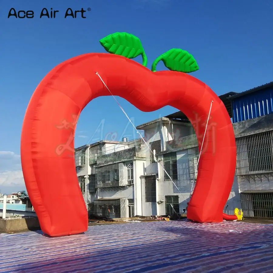 custom attractive red inflatable apple arch inflatable apple model for fruit promotion and advertis