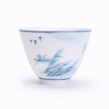 NEW Цзиндэчжэнь синий и Белый чай чашка ручная роспись Золотая рыбка Керамика фарфоровая кружка китайский кунг-фу Посуда для напитков