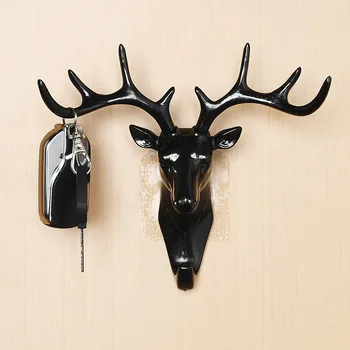 

Deer Head Animal Shape Self Adhesive Clothing Display Racks Hook Coat Hanger Cap Room Decor Show Wall Bag Keychain Sticky Holder