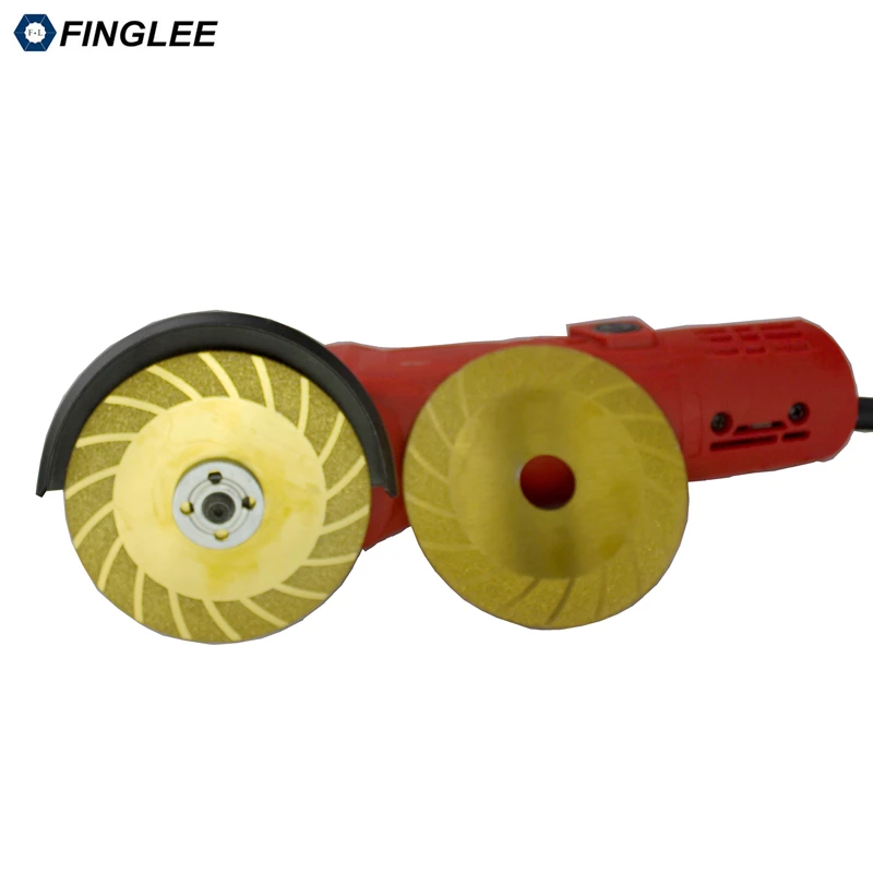 

FINGLEE 1Pc of 4 inch Titanium Plating Electroplated Diamond Saw Blade Wave Cutting Wheel Grinding Disc For Angle Grinder