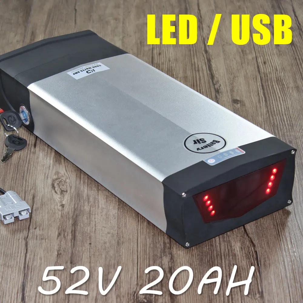 52v 20ah батарея E велосипед литий-ионный аккумулятор 51 8 V с USB портом светодиодный