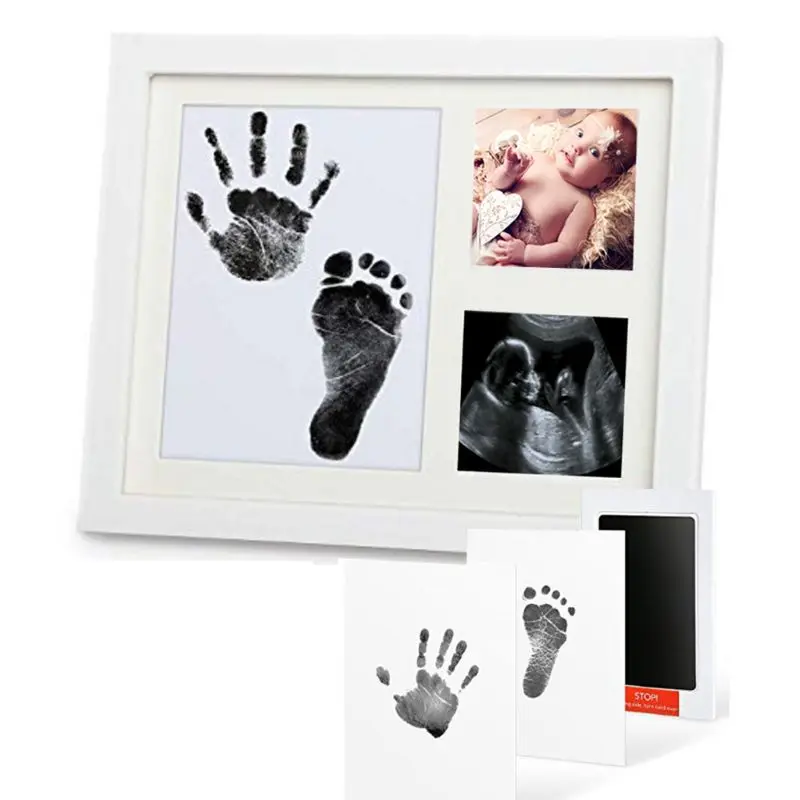 Tintenlose Handabdruck Fußabdruck Baby Rahmen Karte Sets Kind oder Neugeborenes