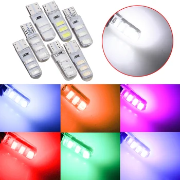 

5pcs T10 W5W Silica Gel 6 SMD 5630 5730 LED car interior light WY5W 194 501 LED wedge parking dome bulbs Turn Side lamps 12V