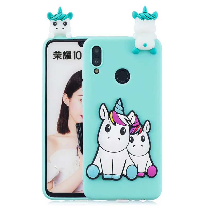 Huawei P Smart чехол для Coque huawei P Smart Psmart чехол 3D единорог кукла игрушки Мягкий силиконовый чехол для телефона s Etui - Цвет: C