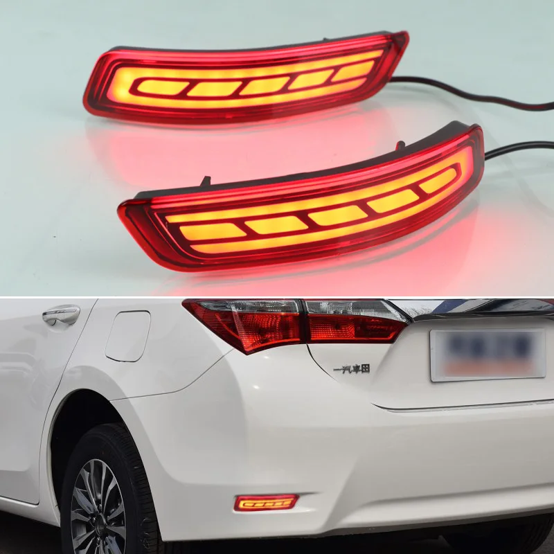 

For Toyota Corolla 2014~2018 Multi-function Rear Bumper Reflector Driving Brake Light Turn Signal Lamp DRL Waterproof