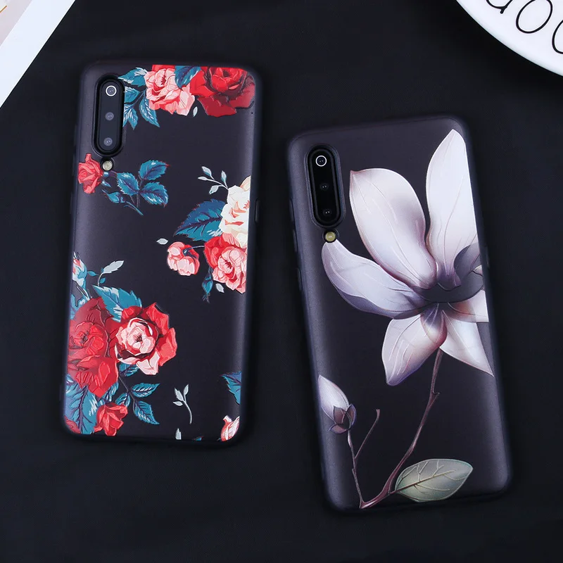 

Matte Phone Case For Xiaomi Mi 9 Cases Relief Floral Cover For Xiaomi Mi 8 Lite Redmi Note 5 6 7 Pro 4X 5A 5 Plus 6 Pro 7 Coques