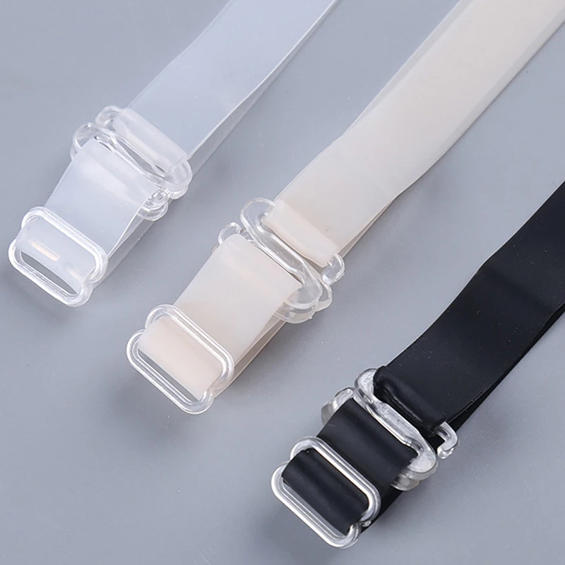 1.5cm Wide Women Non Slip Silicone Bra Straps Adjustable Plastic Buckle
