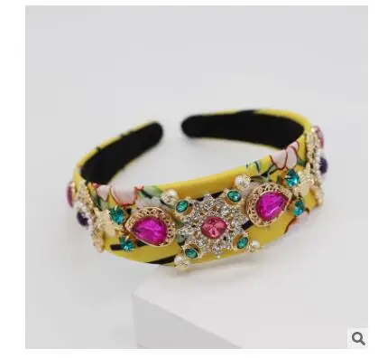New Baroque Star Pearl Color Gemstone Headbands women hairbands Personality Temperament Headbands