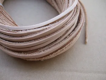 

5 Meters Top Quality 3mm Flat 100% Genuine Real Soft Light Natural Leather Cord Rope Thread String DIY Necklace Bracelet Making