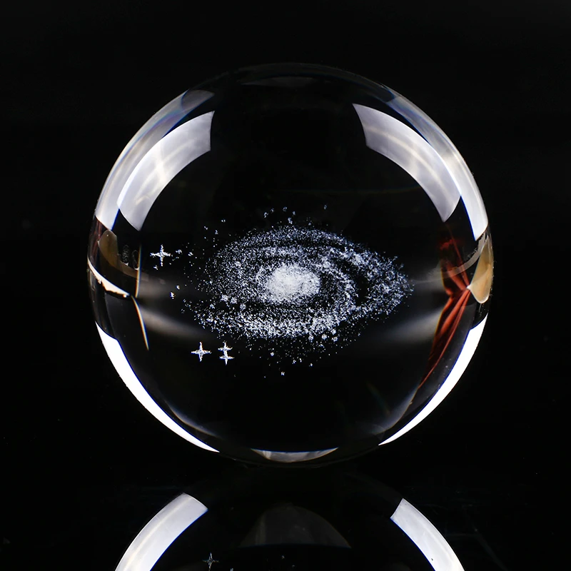 

Crystal Ball Decoration galactic system 3D Laser Engraved Quartz Crystal Ball Crystals Crafts Car Home Wedding Blinds Decoration