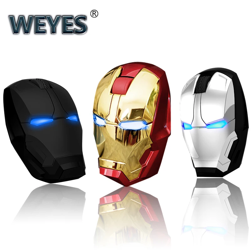 

10PCS Iron Man Mouse Wireless Mouse Gaming Mouse Gamer Computer Mice Button Silent Click 800/1200/1600/2400DPI Adjustable