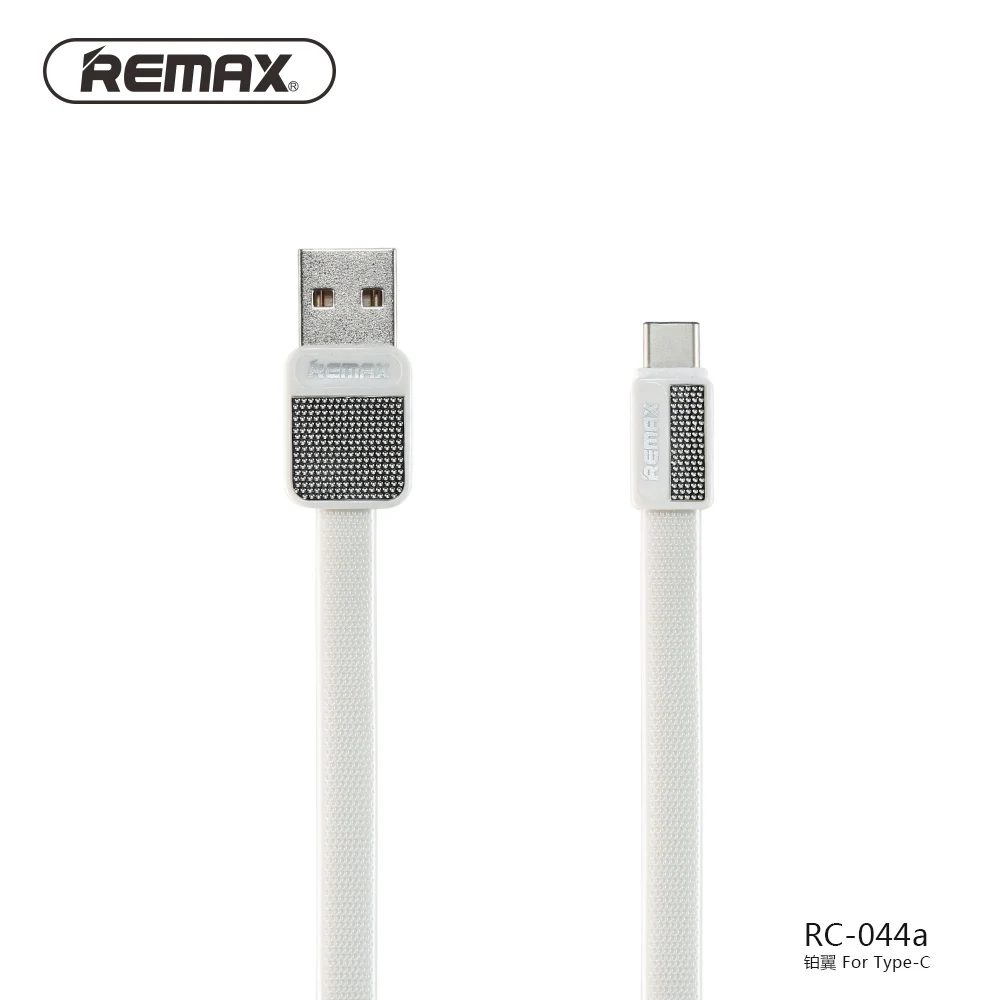 REMAX Тип C USB кабель для передачи данных плоский металлический зарядный кабель 2.1A Прочный USB C быстрая Зарядное устройство для подключения кабеля к кабелю для Xiaomi 4c/samsung S8/htc/mezu - Цвет: White
