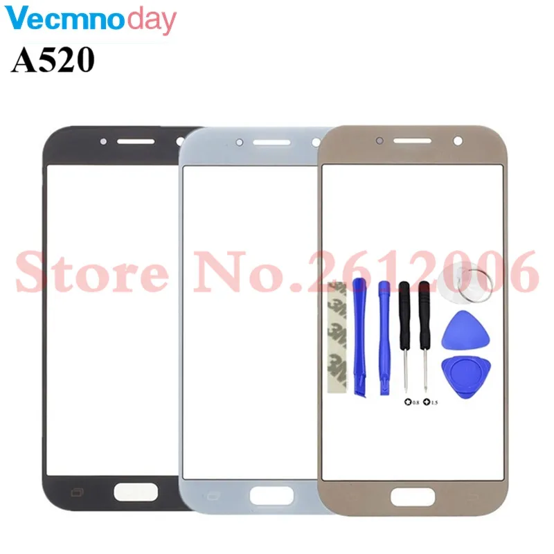 

Front Outer Touch Screen Glass Lens Cover For Samsung Galaxy A5 2017 A520 A520F +Tools White Black Gold Pink Blue