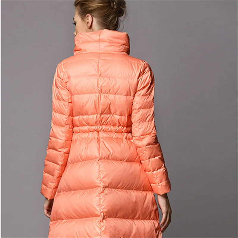 Женский пуховик 2019 длинный утолщенный роскошный Воротник из меха енота piumino donna