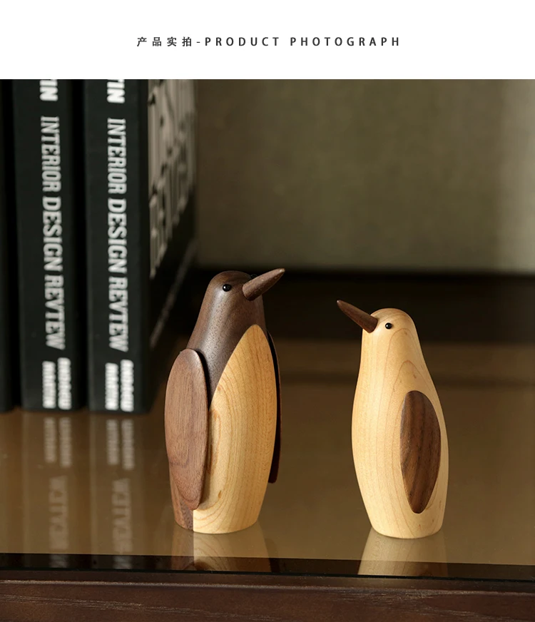 Дания Деревянные маленькие украшения "Пингвин" Американская страна мягкое украшение корпус модель исследование Настольный деревянный игровой инвентарь