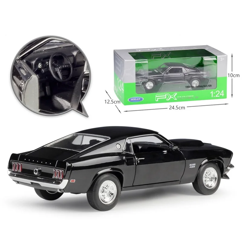 1:24 Welly 1967 Ford Mustang Boss 429 красный/черный литье под давлением модель автомобиля