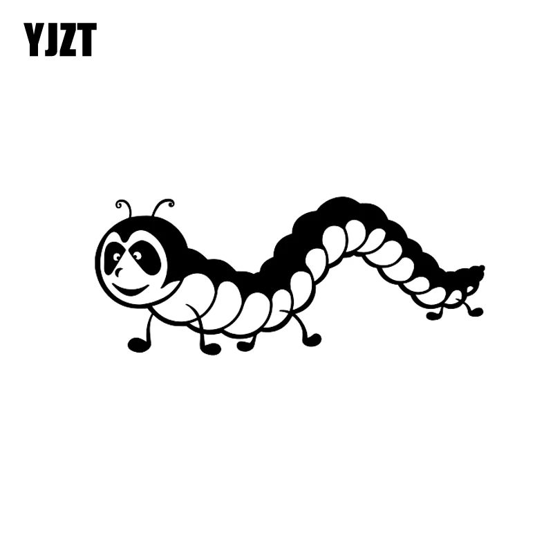 

YJZT 15.8CM*6.4CM Caterpillar Cartoon Vinyl Decal Car Sticker Black/Silver C19-0458