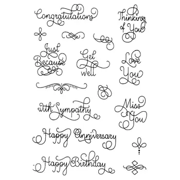 

New thinking of you miss you Scrapbook DIY photo cards account rubber stamp clear stamp transparent stamp Handmade card stamp