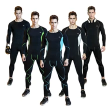 Спортивная одежда, мужские облегающие комплекты, быстросохнущие дышащие комплекты для бега, спортивный утягивающий костюм, мужской тренировочный фитнес-спортивный топ