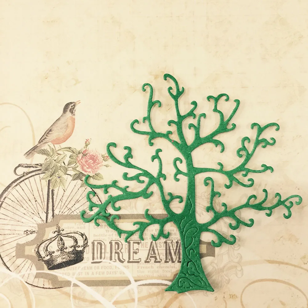  97.6*98.2mm Spring Tree Metal Cutting Dies Cards DIY Scrapbooking Carbon Sharp Craft Die Photo Invi - 32983255673