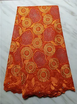 

Pretty embroidery African cotton lace material fashion Swiss voile lace fabric for lady dress ECP95(5yards/lot) many color