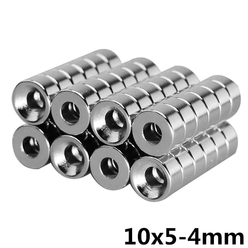 

10pcs 10*5-4mm Powerful Round Ring Magnets 10mm x 5 mm Hole 4mm Rare Earth Neo Neodymium N35 Ring Magnet 10x5