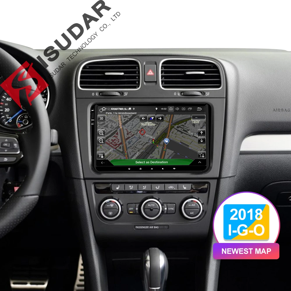 Isudar 1 Din Auto Radio Android 9 Für VW/Golf/POLO/Passat/Skoda/Fabia/Octavia /sitz/Leon Auto Multi