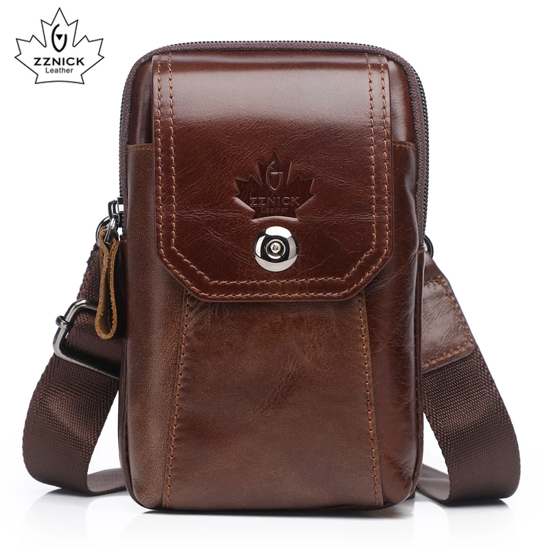 Genuine Leather Waist Packs Pack Belt Bag Handbags Phone Pouch Bags Travel Waist Pack Male Waist men's Bag Fashion Flap