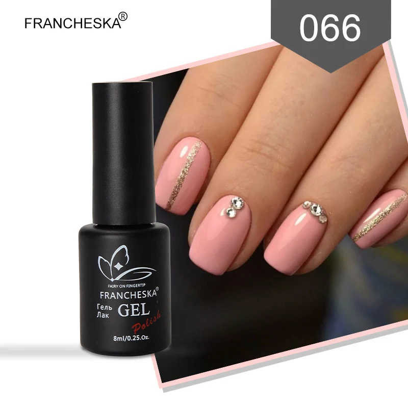 Francheska Гель-лак для ногтей замачиваемый УФ 8 мл Гель-лак маникюрный лак Nails Art Vernis Полуперманентная основа верхнее покрытие для ногтей - Цвет: 8ml Gel Polish 066