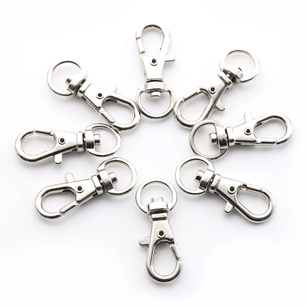 

10PCS/Pack 32mm Swivel Lobster Clasp Clips Hook Keychain Split Key Ring Decoration Desk Sets School Stationery Office Supplies