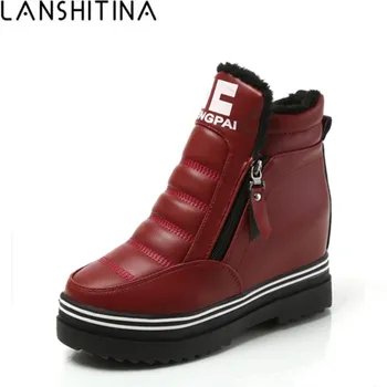 

2019 New Women Warm Winter Boots Increase PU Leather Shoes Cotton Ankle Platform Botas Waterproof Snow Boots Woman Zapatos Mujer