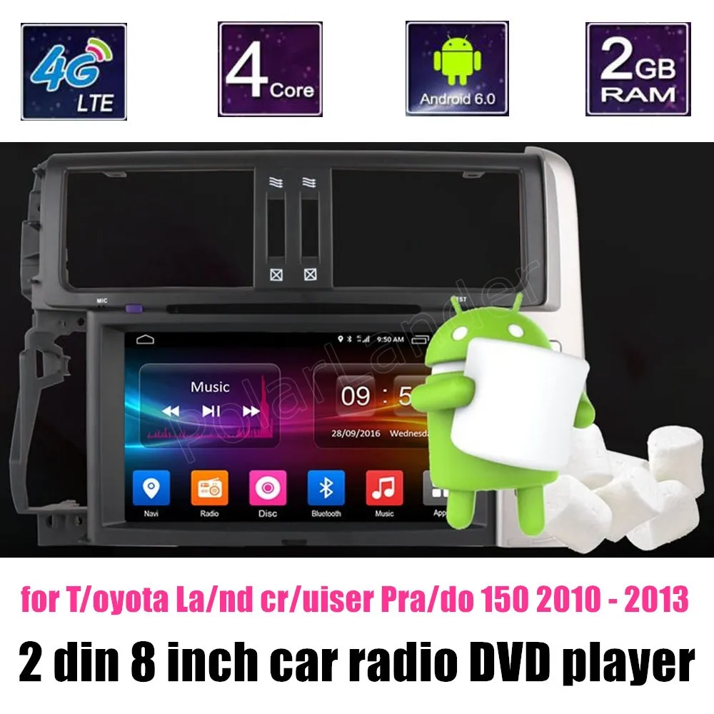 Discount for Toyota Land cruiser Prado 150 2010-2013 car dvd player Android 6.0 Quad Core car multimedia radio stereo 5