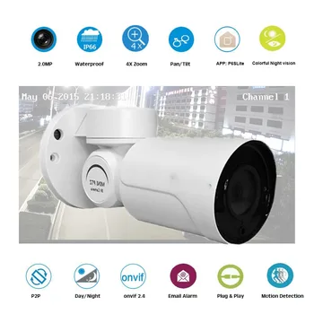 

Starlight POE 4X Zoom 1080P 2MP PTZ IP Security Camera Outdoor Plug and Play