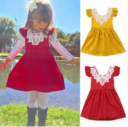 

Summer Girl Dress Sleeveless Ruffles Toddler Dress for Girls Fashion Kids Clothes