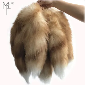 

Magicfur - 40cm 10Pcs Brown/White Real Crystal Fox Tail Toy Keychain Leather Tassel Keychain Handbag Charm Car Keyring Pendant
