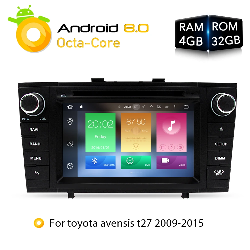 7 4G RAM Android 8 0 font b Car b font DVD Stereo Multimedia Headunit For