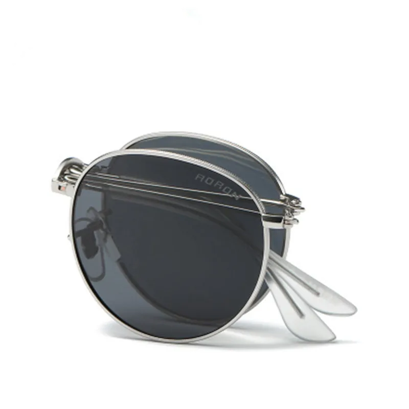 

Olvio Vintage Folding Sunglasses Man Women Brand Design Classic Folded Eyewear With Foldable Glasses unisex Sun Glasses Mirrored