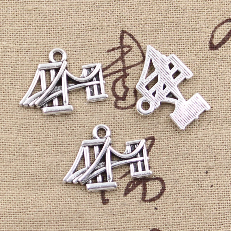 

20pcs Charms steel bridge 17x24mm Antique Silver Plated Pendants Making DIY Handmade Tibetan Silver Jewelry