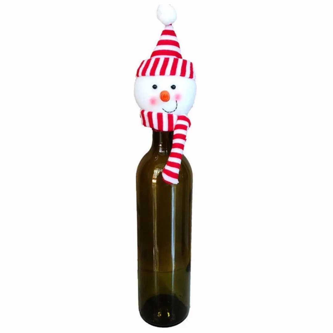 1PC Xmas Red Wine Bottle Cover Bags Hug Dolls Santa Claus Snowman Elf Dinner Table Decoration Home Christmas Party Decor