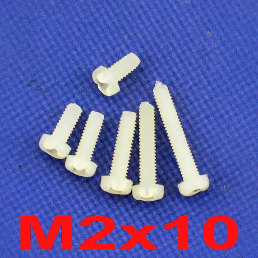 (10 pcs/lot ) Metric M2 x 10mm Nylon Phillips Pan-Header Screw.