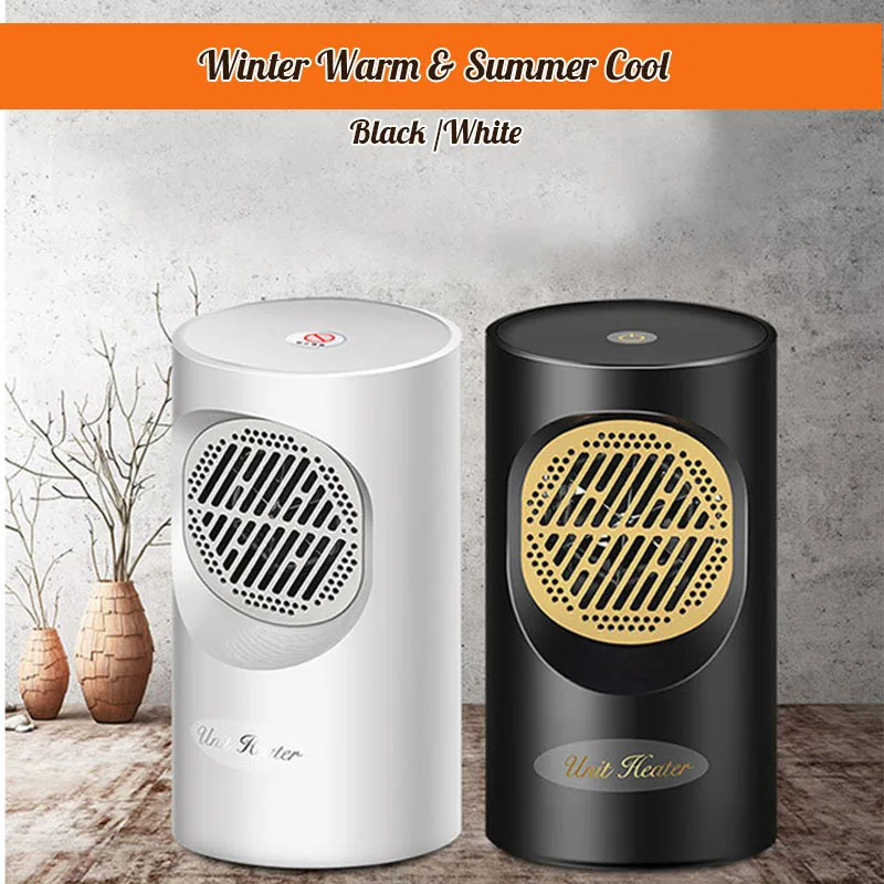 

Portable Mini Hot & Cold Wind Electric Fan Heater Touch Switch Small Radiator Warmer Stove for Winter Office Household Travel