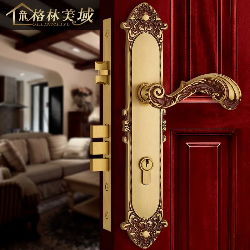 European door lock pure copper antique interior door lock full copper door lock villa bedroom door lock European door lock pure copper antique interior door lock full copper door lock villa bedroom door lock